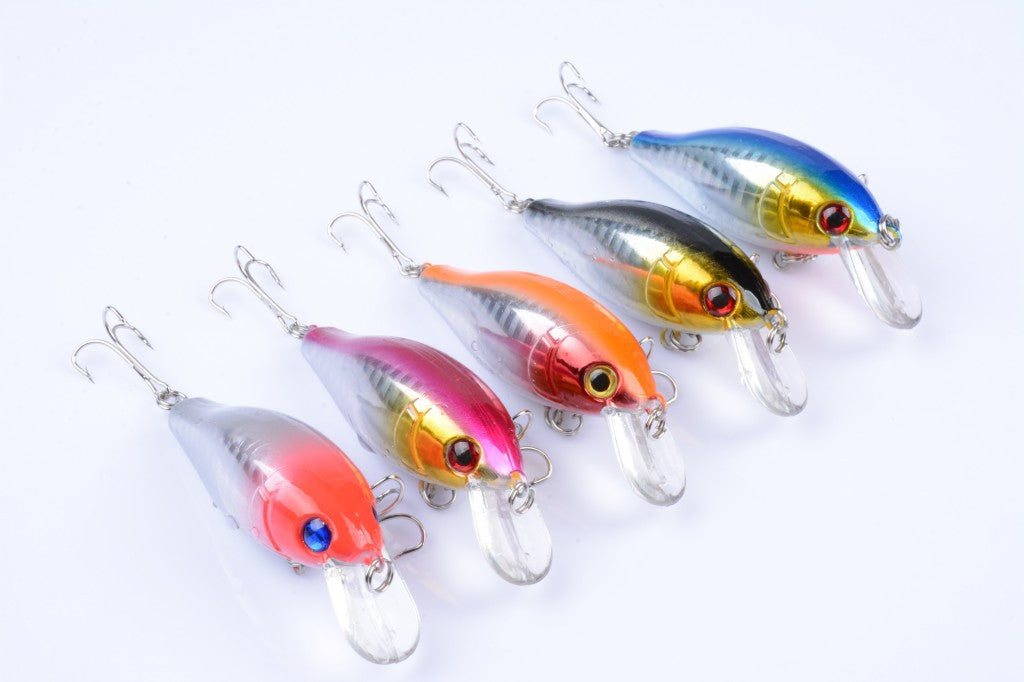 5x 7.5cm Popper Crank Bait Fishing Lure Lures Surface Tackle Saltwater 5