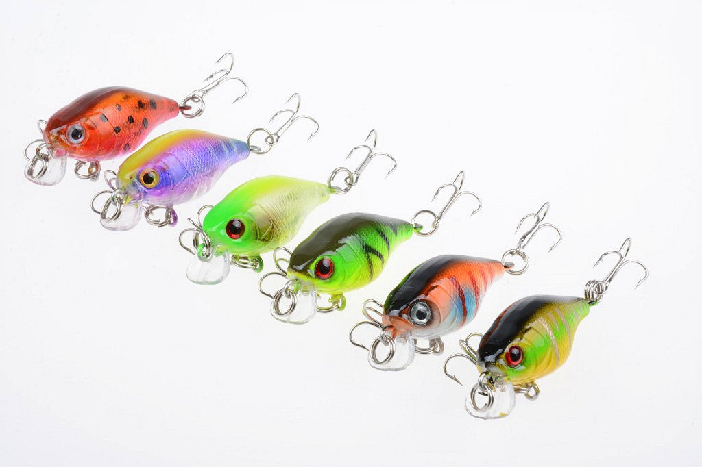 6x 4.5cm Popper Crank Bait Fishing Lure Lures Surface Tackle Saltwater 5
