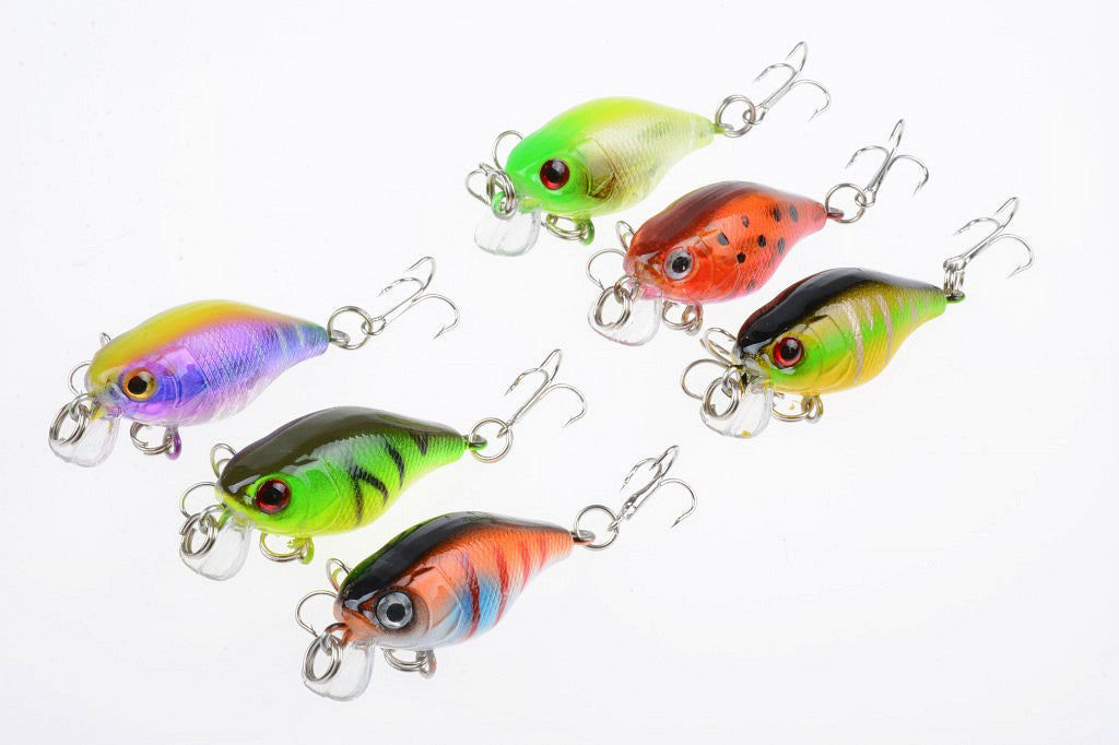 6x 4.5cm Popper Crank Bait Fishing Lure Lures Surface Tackle Saltwater 6