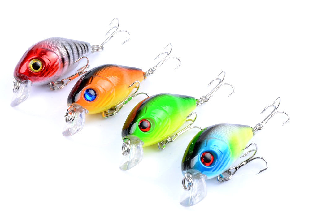 4x 5.5cm Popper Crank Bait Fishing Lure Lures Surface Tackle Saltwater 4