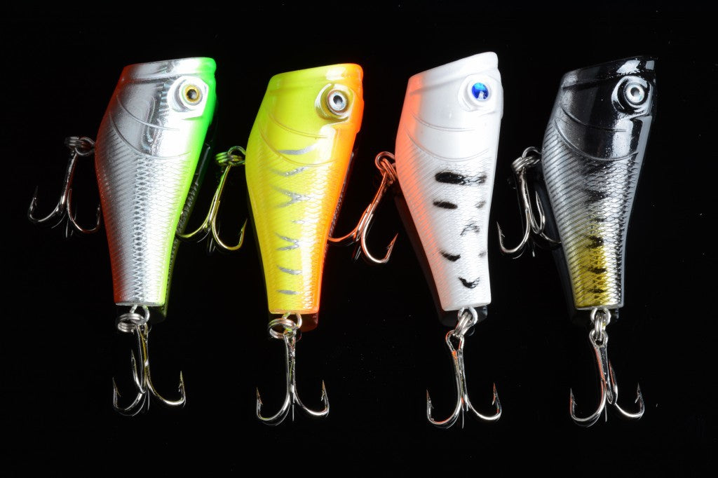 4X 5cm Popper Poppers Fishing Lure Lures Surface Tackle Fresh Saltwater 3