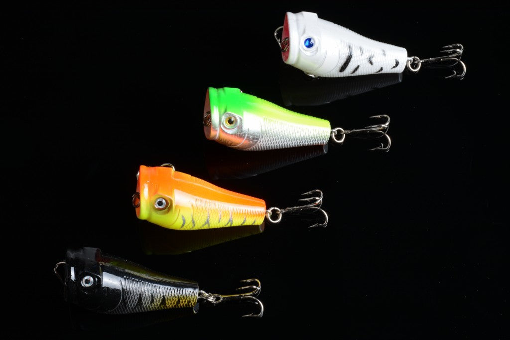 4X 5cm Popper Poppers Fishing Lure Lures Surface Tackle Fresh Saltwater 4