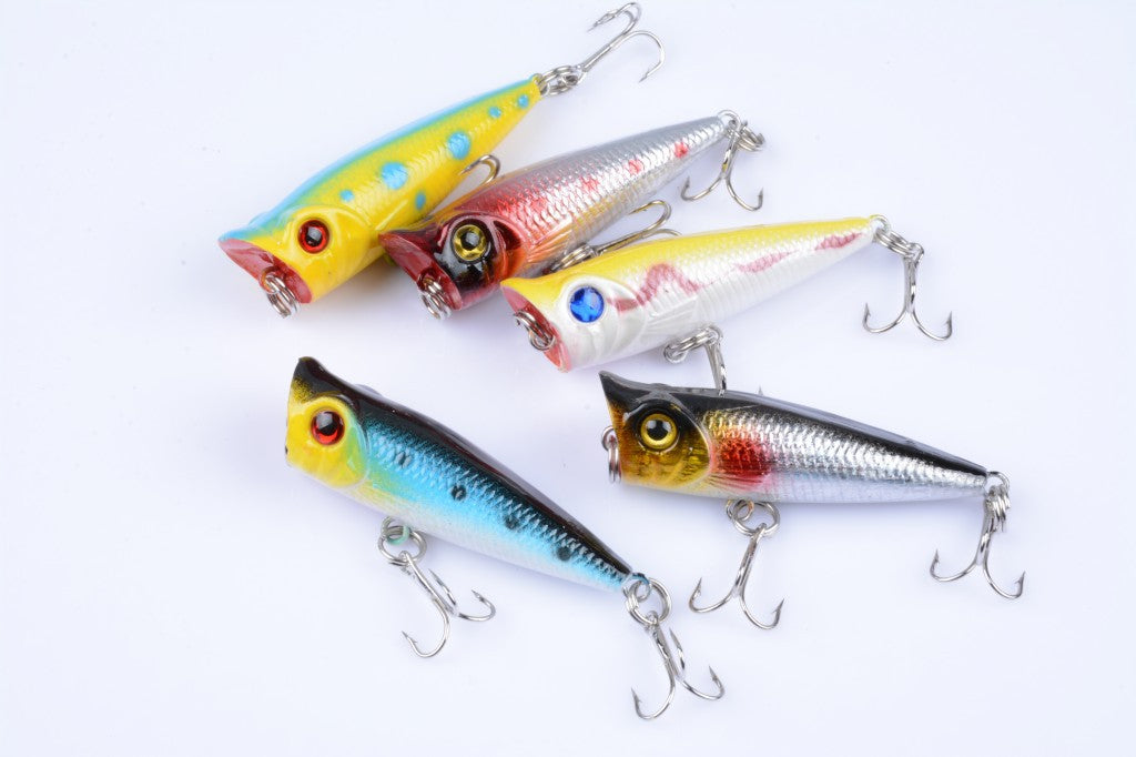 5X 5cm Popper Poppers Fishing Lure Lures Surface Tackle Fresh Saltwater 3
