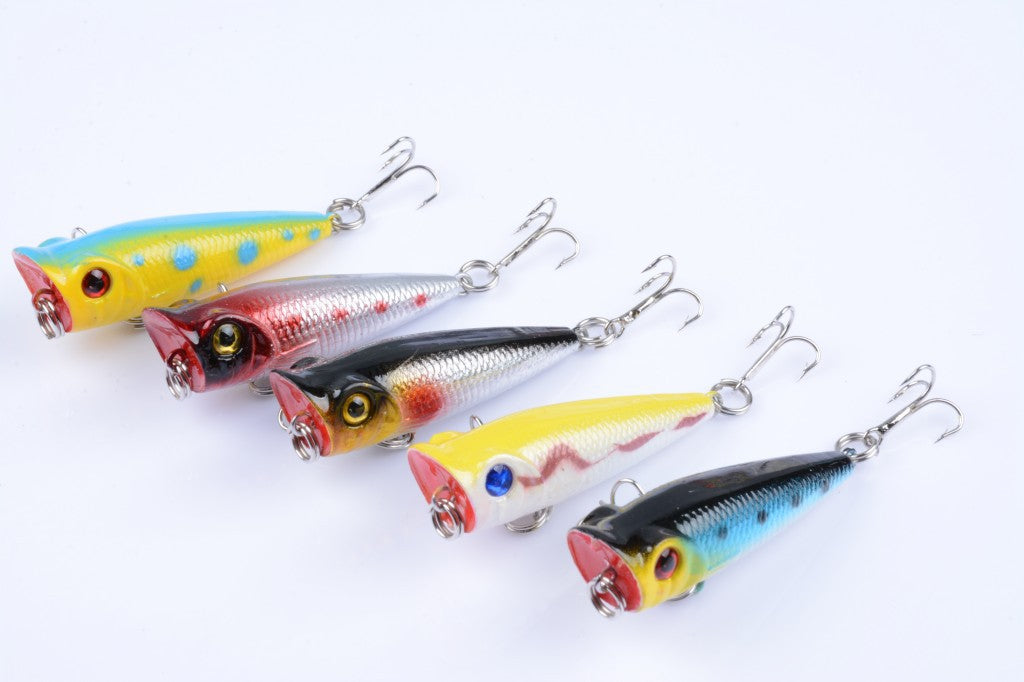 5X 5cm Popper Poppers Fishing Lure Lures Surface Tackle Fresh Saltwater 4