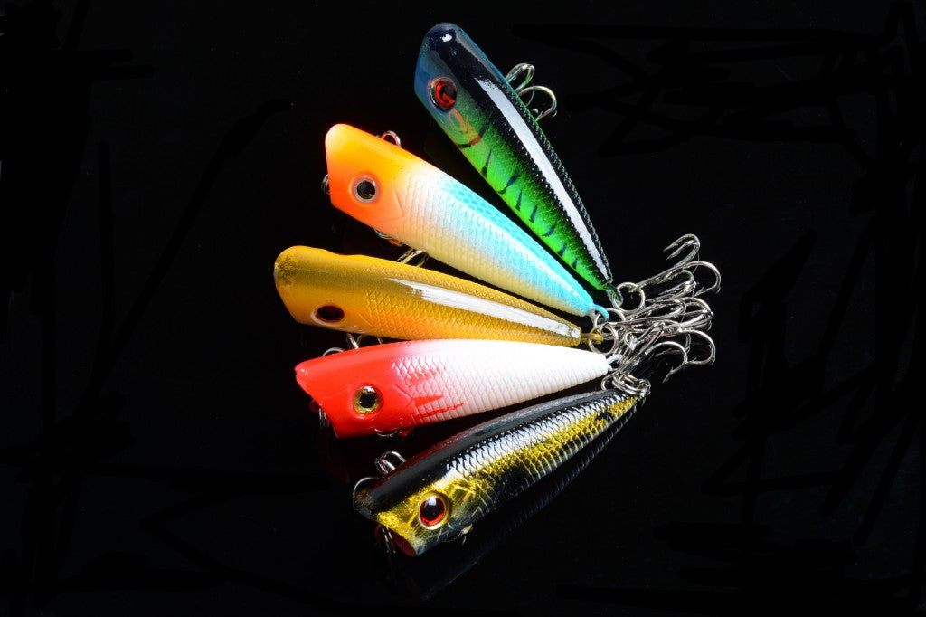 5X 6cm Popper Poppers Fishing Lure Lures Surface Tackle Fresh Saltwater 5
