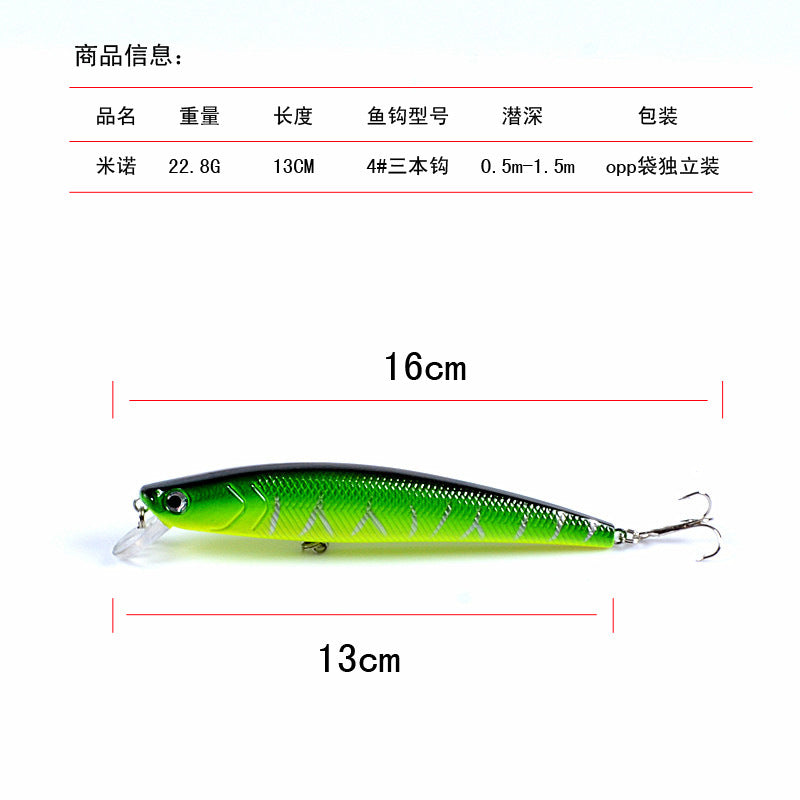 5x Popper Minnow 13cm Fishing Lure Lures Surface Tackle Fresh Saltwater 6