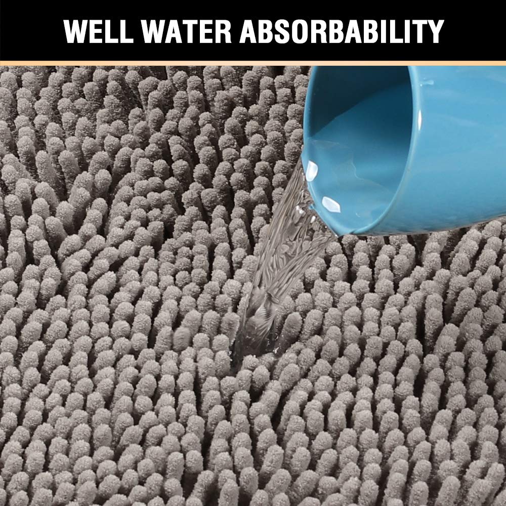 Dark Grey Bath 45*70cm Mat Rug Bathroom Extra Soft Absorbent Rugs Non Slip Quick Dry 4