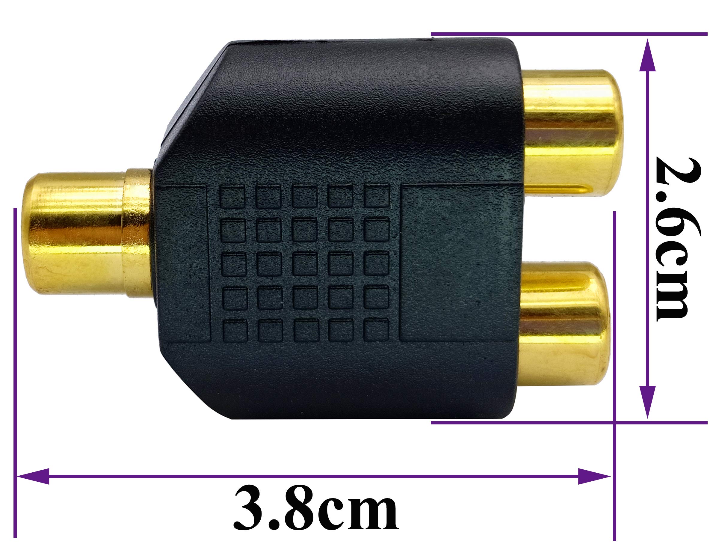 RCA Female to RCA Female Audio Splitter Adapter Connector Coupler 4