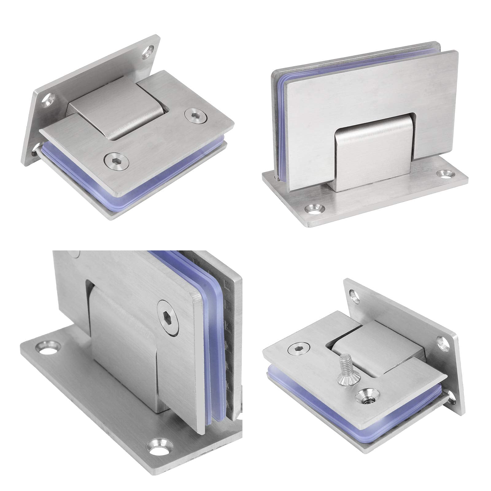 90 Degree Glass Door Cupboard Showcase Cabinet Clamp Glass Shower Doors Hinge 304 Steel 3