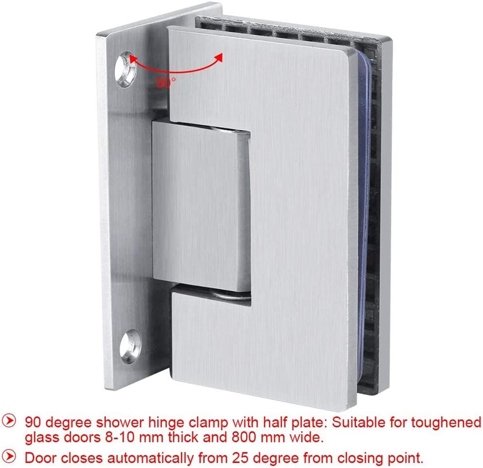 90 Degree Glass Door Cupboard Showcase Cabinet Clamp Glass Shower Doors Hinge 304 Steel 7