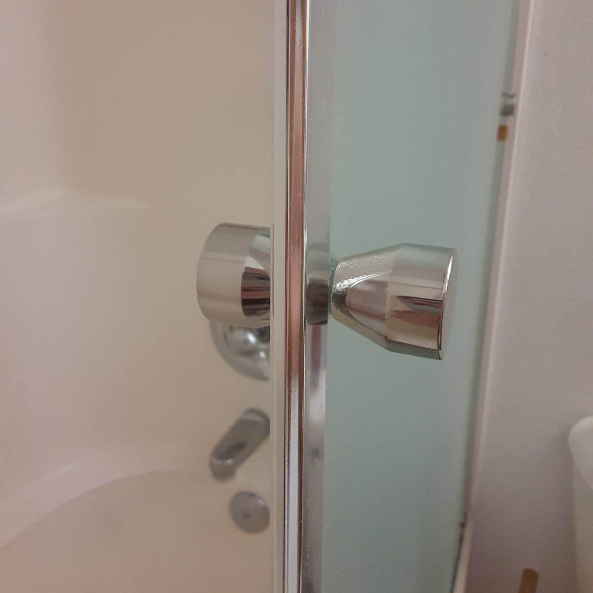 Shower Glass Door Knob Bathroom Round Back-to-Back Handle Pull 304 Brushed Nickel 7