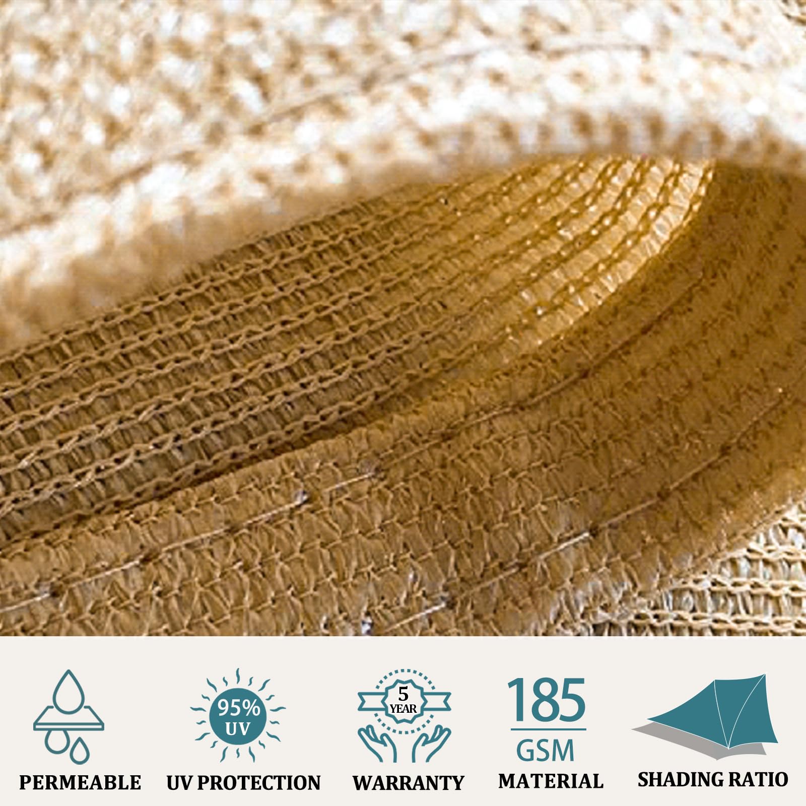 2m x 3m Rectangle Sun Shade Sails for Patios Sun UV Outdoor Canopy Backyard Sunshades 5