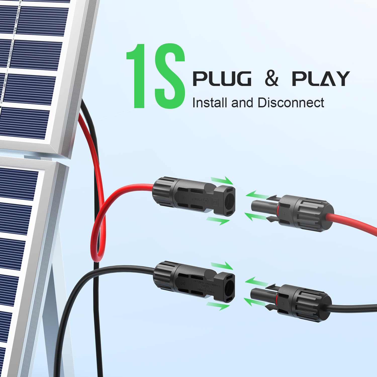 1 Pair Solar Connector Y Branch Parallel Adapter Cable Solar Panel Connectors Wire Plug Solar Panel 3