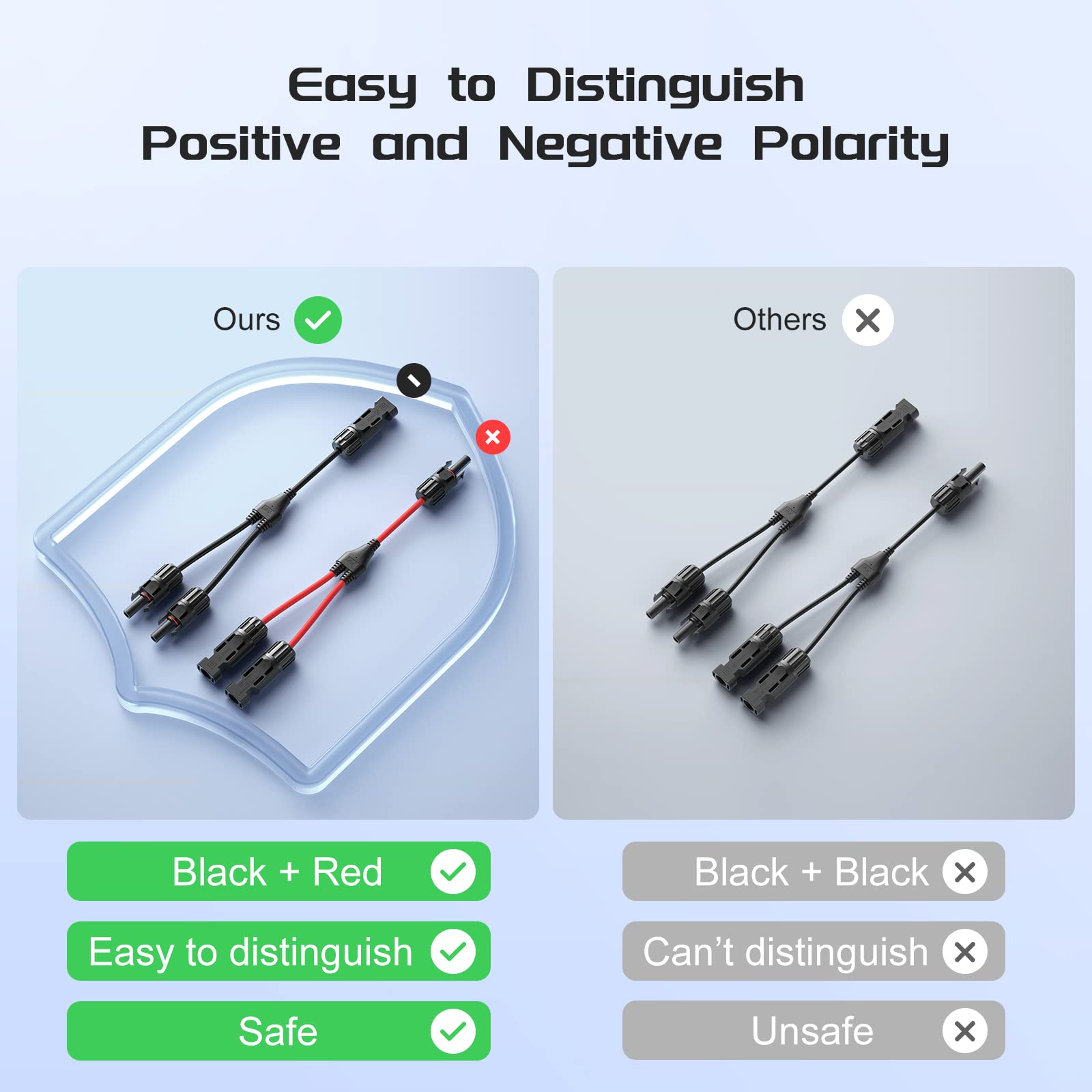 1 Pair Solar Connector Y Branch Parallel Adapter Cable Solar Panel Connectors Wire Plug Solar Panel 6