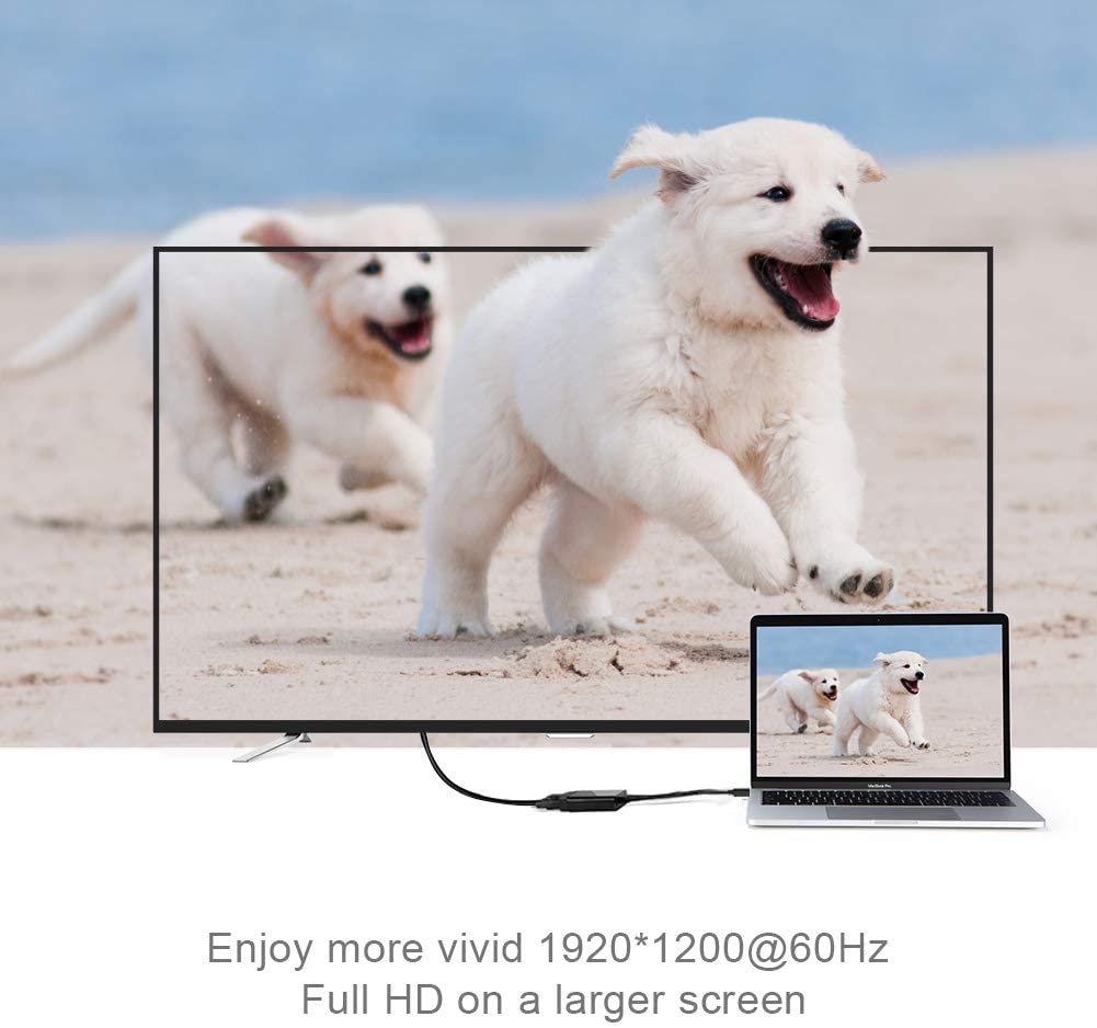 USB-C Type C USB 3.1 Male to VGA Female Monitor Projector Adapter Cable Macbook 7