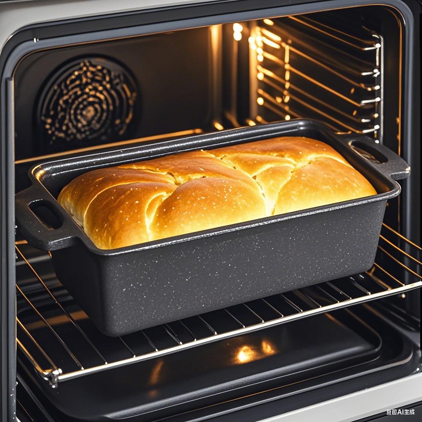 2-in-1 Cast Iron Bread Loaf Pan Tin with Lid Dual Use Baking Dish with Ergonomic Handles, Pre-Seasoned for Oven Cooking