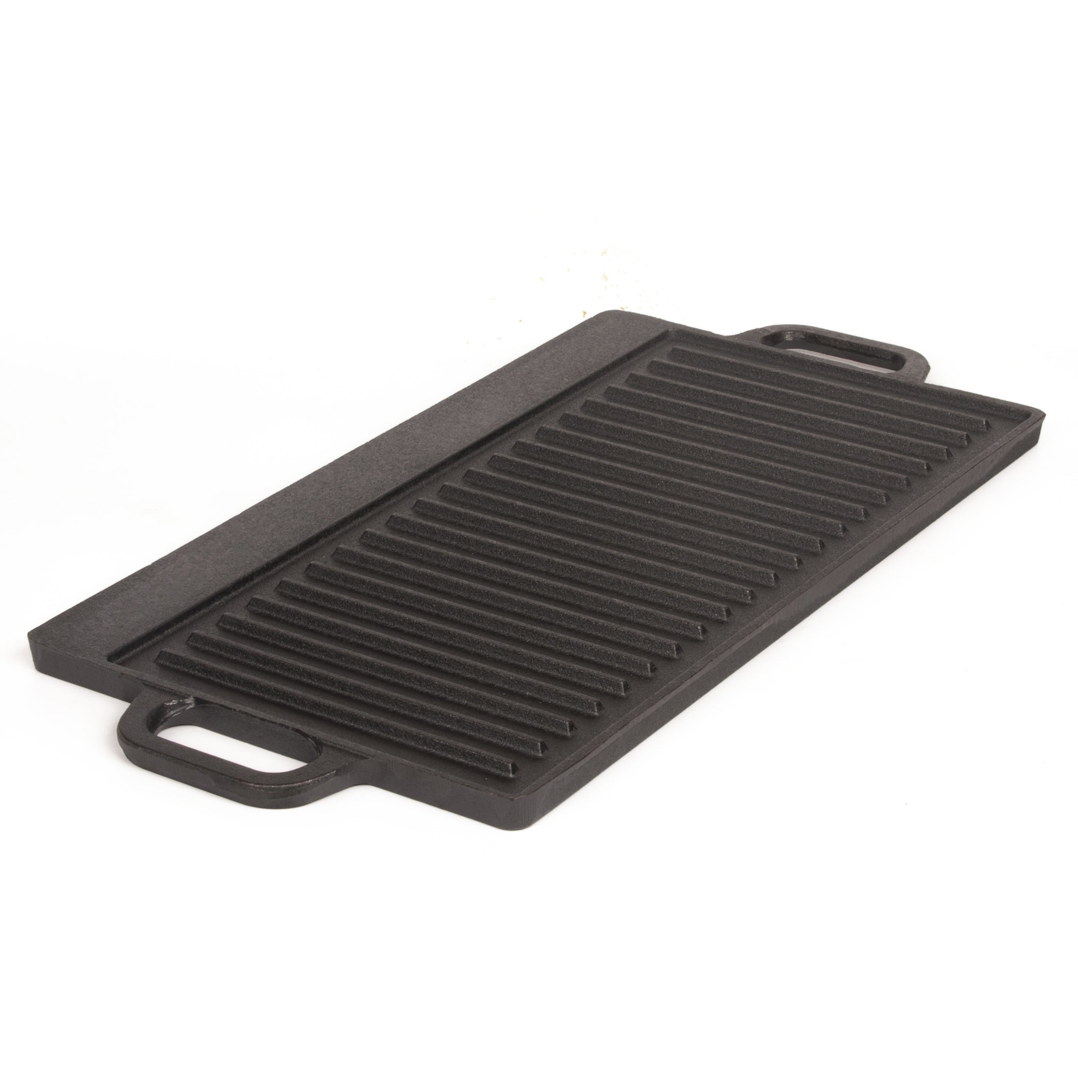 40 cm Reversible Cast Iron Grill & Griddle -Dual-Sided (Flat & Ribbed), Pre-Seasoned, Handles, for Stove-Top & Outdoor Use 5