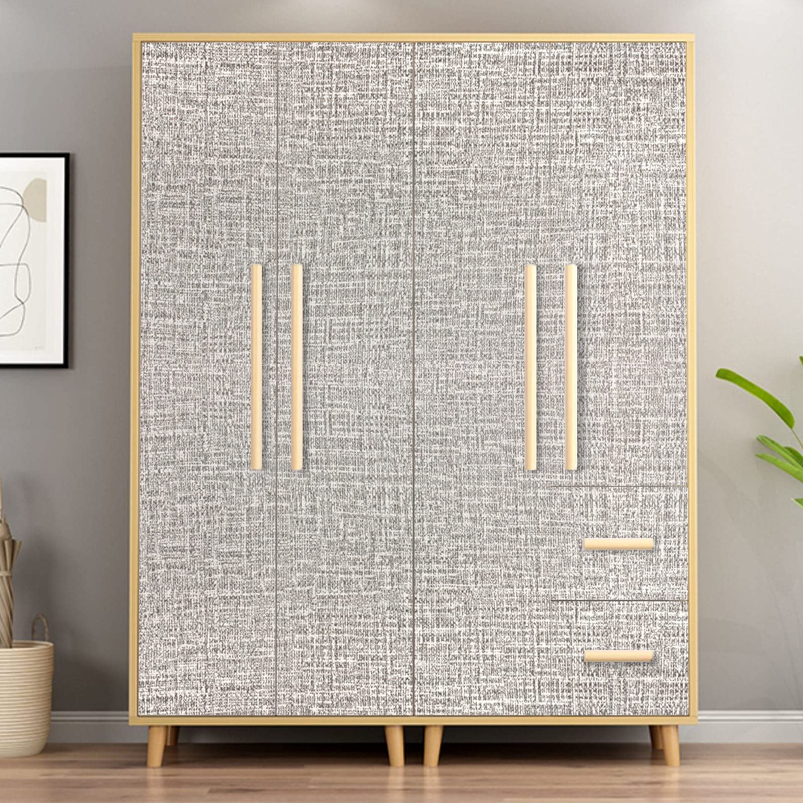 61cm x 10m Wallpaper Decor Faux Grasscloth Contact Paper Wall Paper Self Adhesive Removable 4