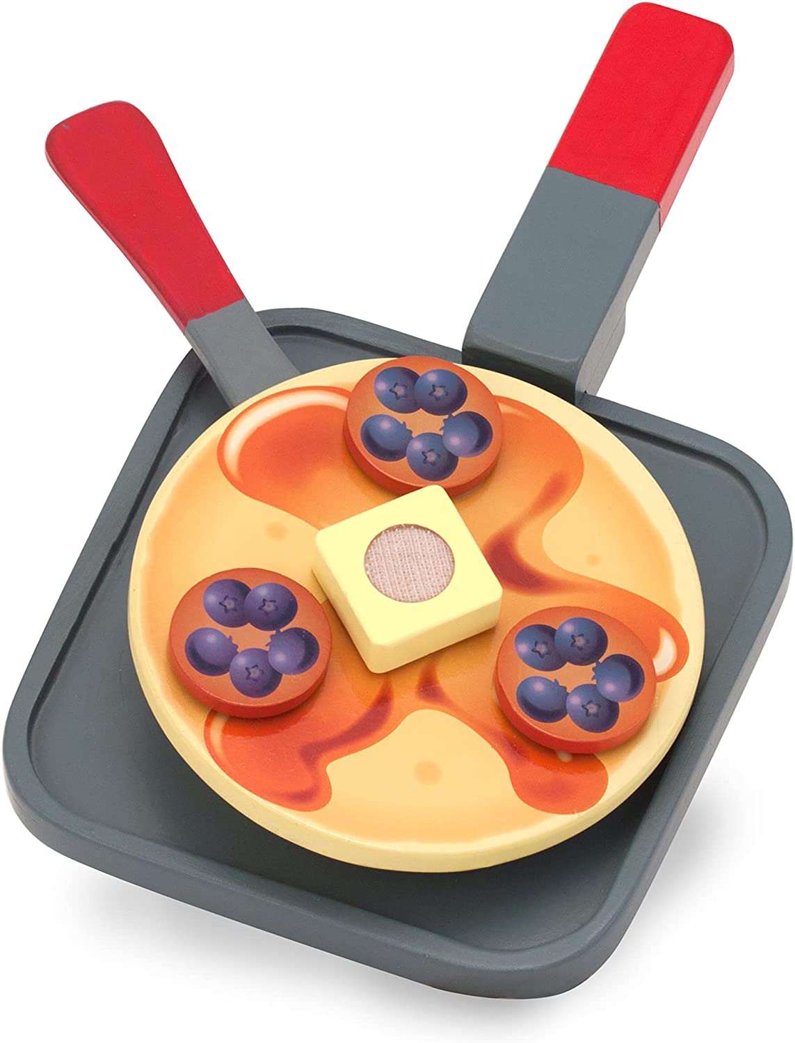 Melissa & Doug Flip and Serve Pancake Set (19 pcs) - Wooden Breakfast Play Food 3