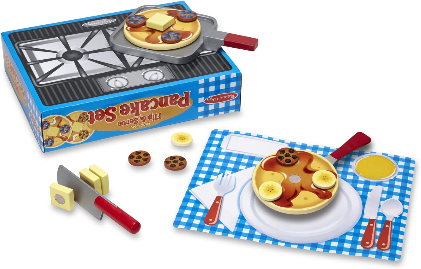 Melissa & Doug Flip and Serve Pancake Set (19 pcs) - Wooden Breakfast Play Food 5