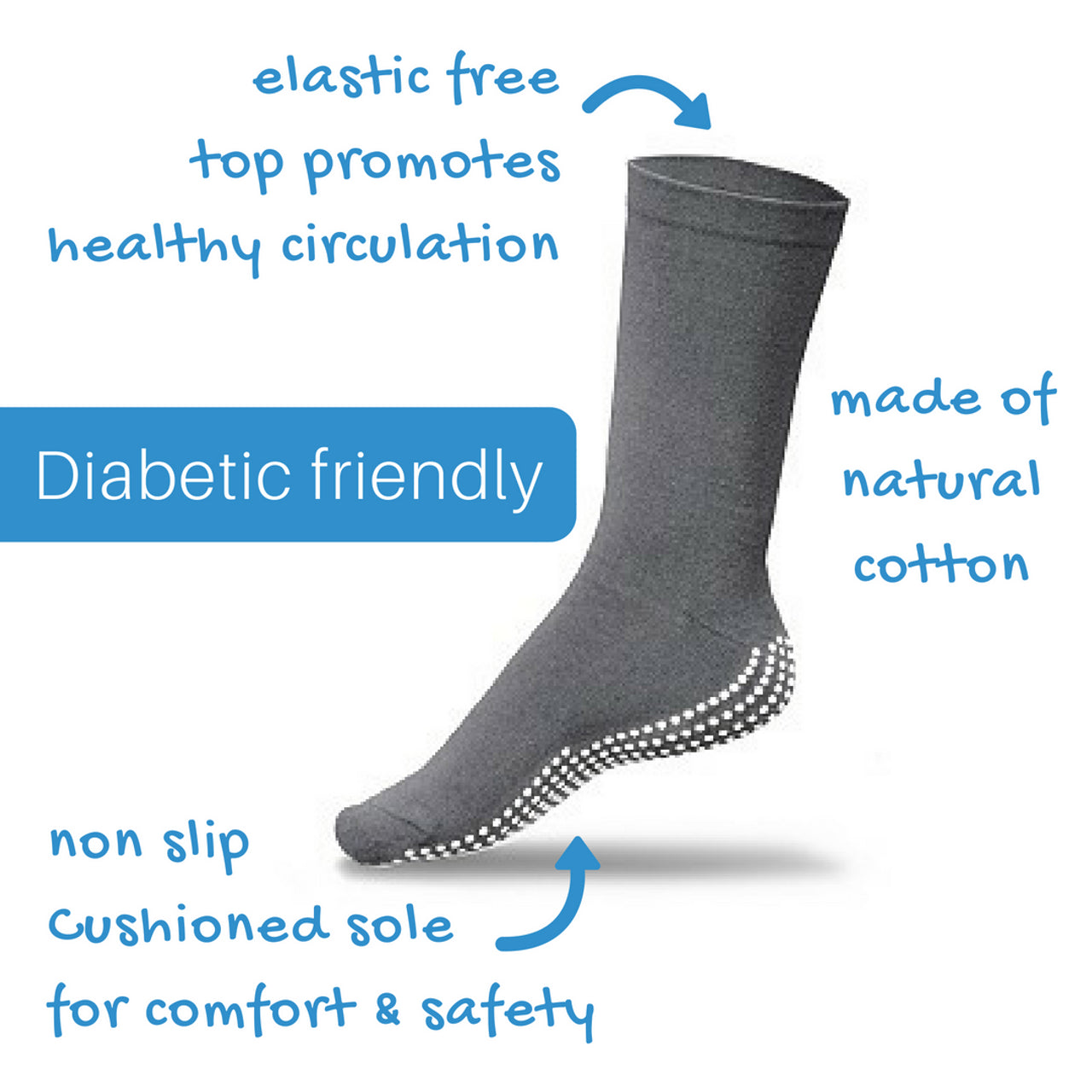 Gripperz Circulation Non Slip Socks, Diabetic Safe - Large / Rainbow 5