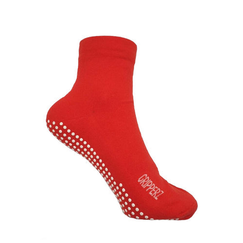 Gripperz Maxi Hospital Non Slip Socks, Diabetic Safe - Large / Red