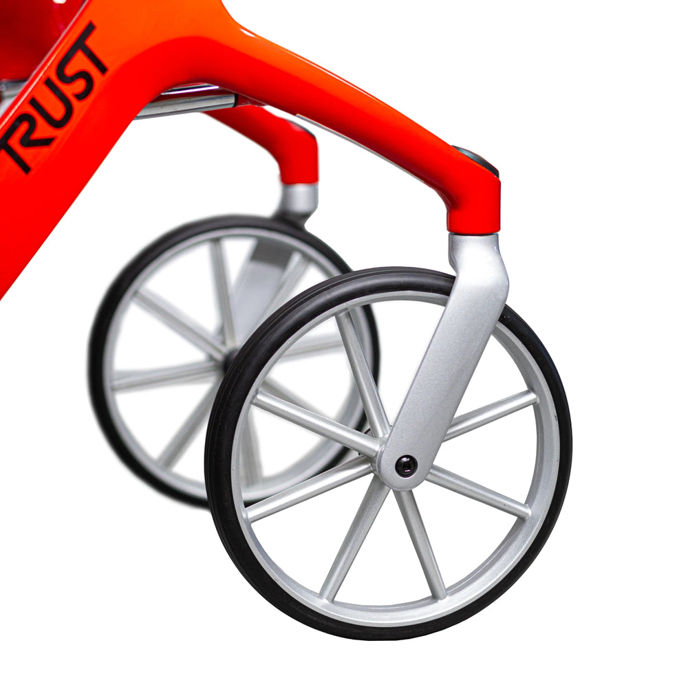 Let's Fly Mobility Rollator Wheelie Walker - Red 7