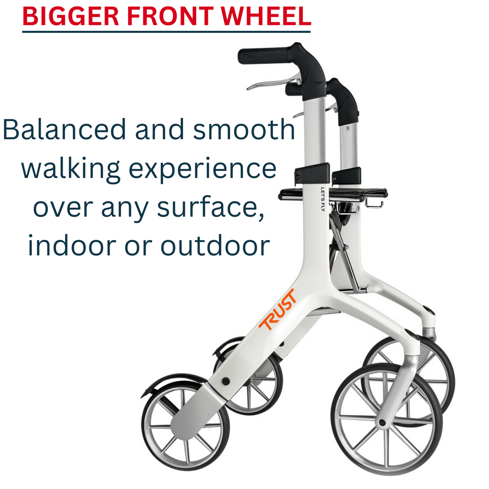 Let's Fly Mobility Rollator Wheelie Walker - Red 9