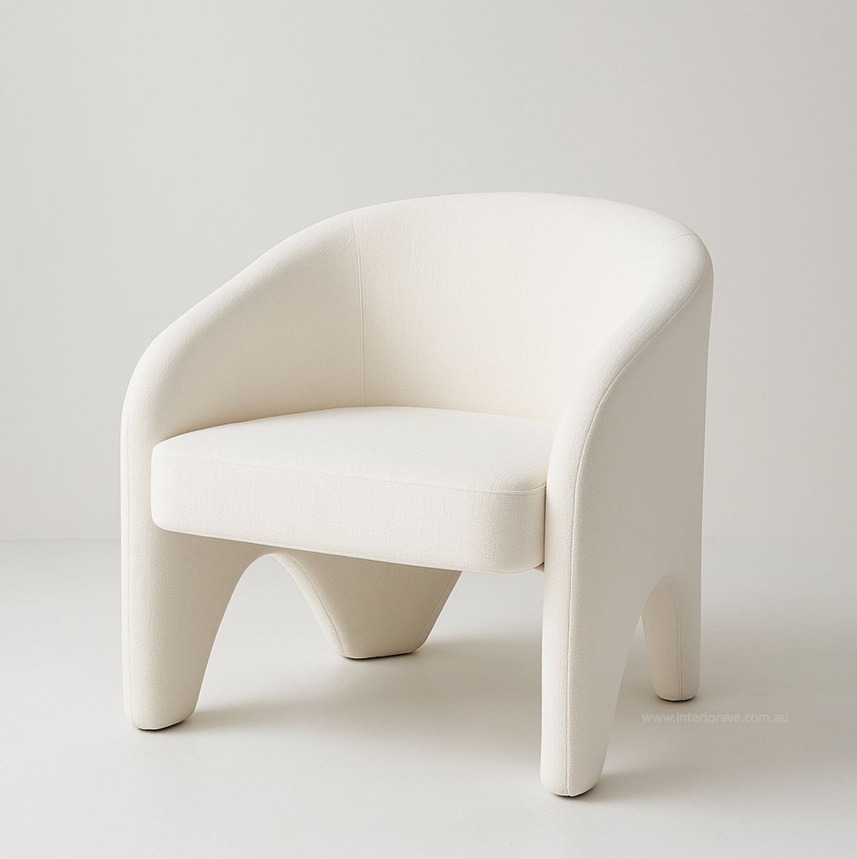 Interior Ave - Nova Sculptural Accent Chair – White Chenille 3