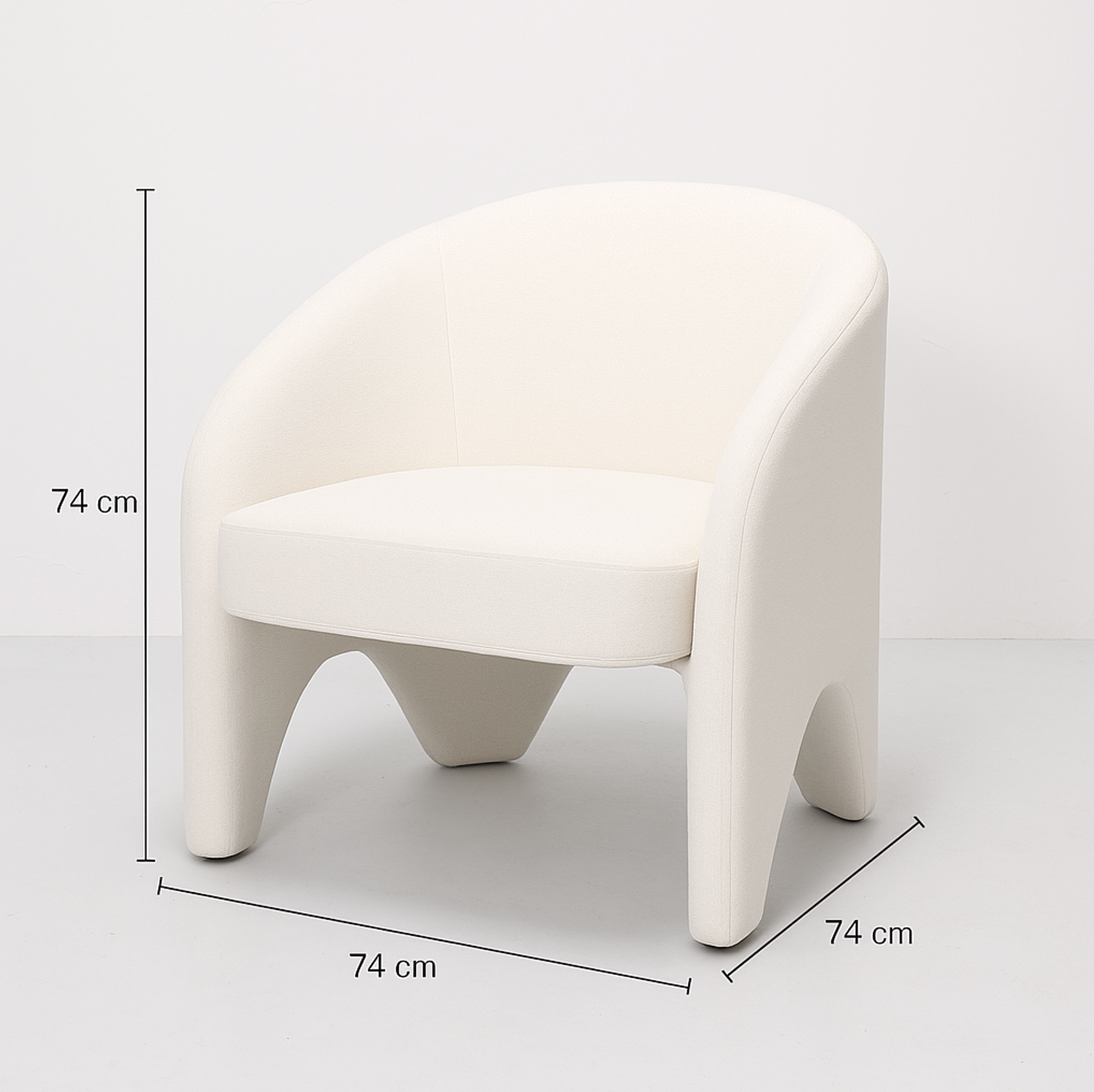 Interior Ave - Nova Sculptural Accent Chair – White Chenille 4