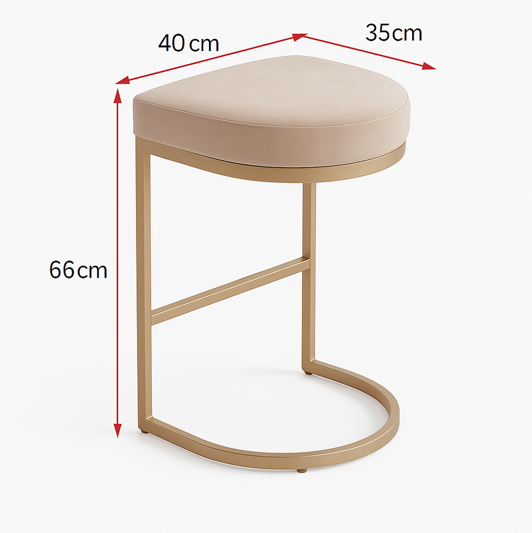 Interior Ave - Royale Light Taupe Velvet Kitchen Bar Stool 4