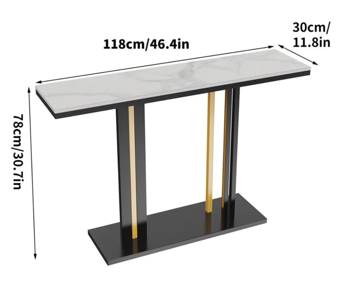 Interior Ave - Pandora Stone Marble Console - Marble & Black 3