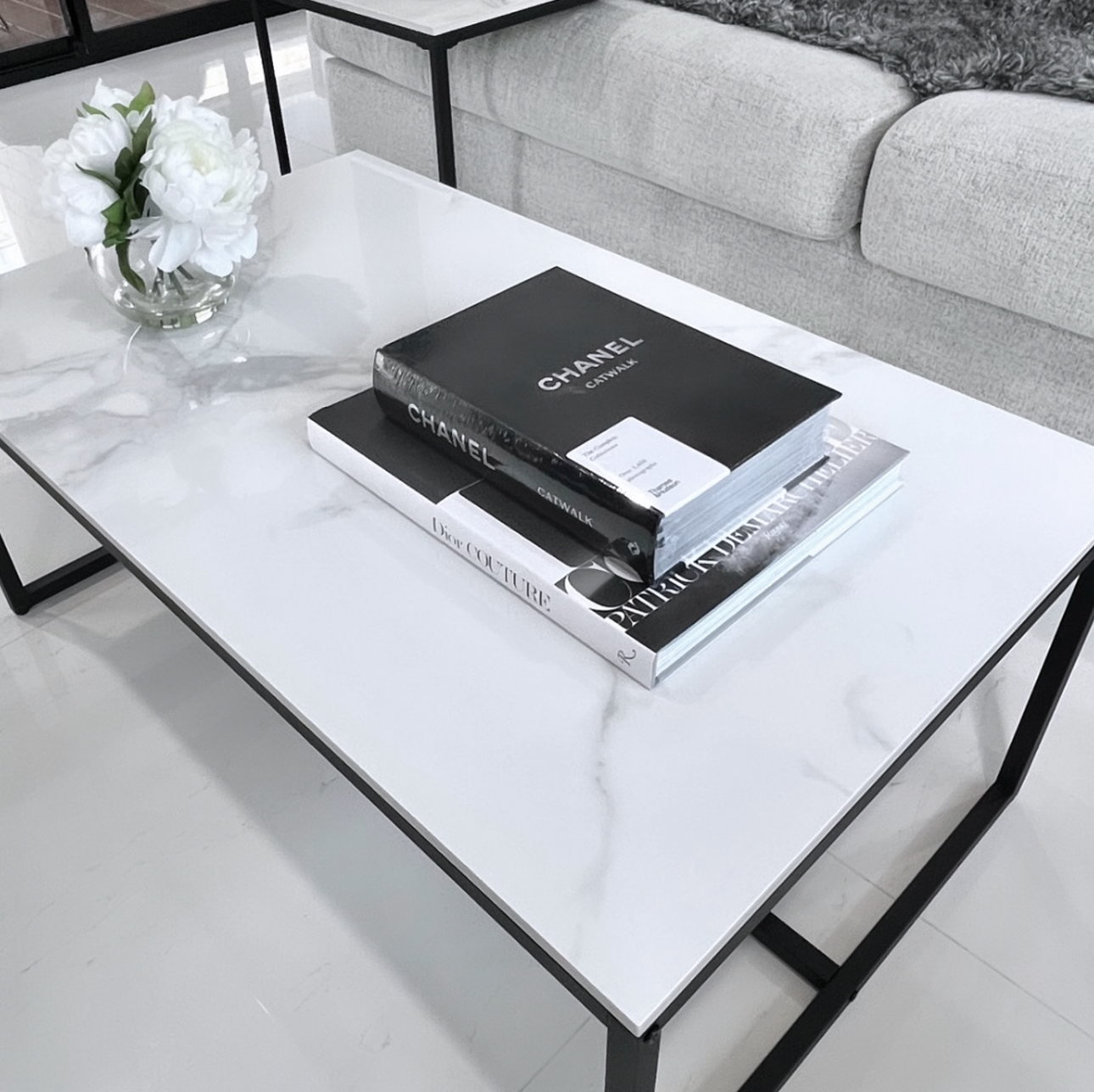 Interior Ave - Monaco Rectangle Coffee Table - White Marble Stone 3