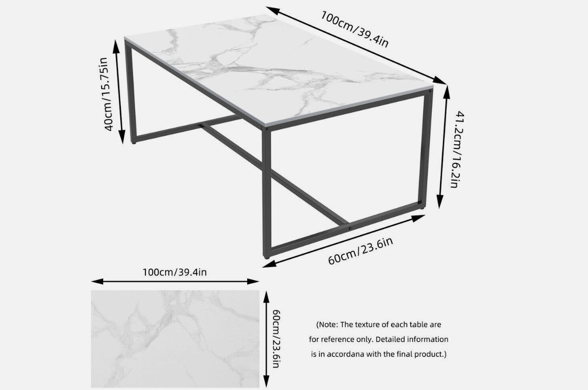 Interior Ave - Monaco Rectangle Coffee Table - White Marble Stone 4