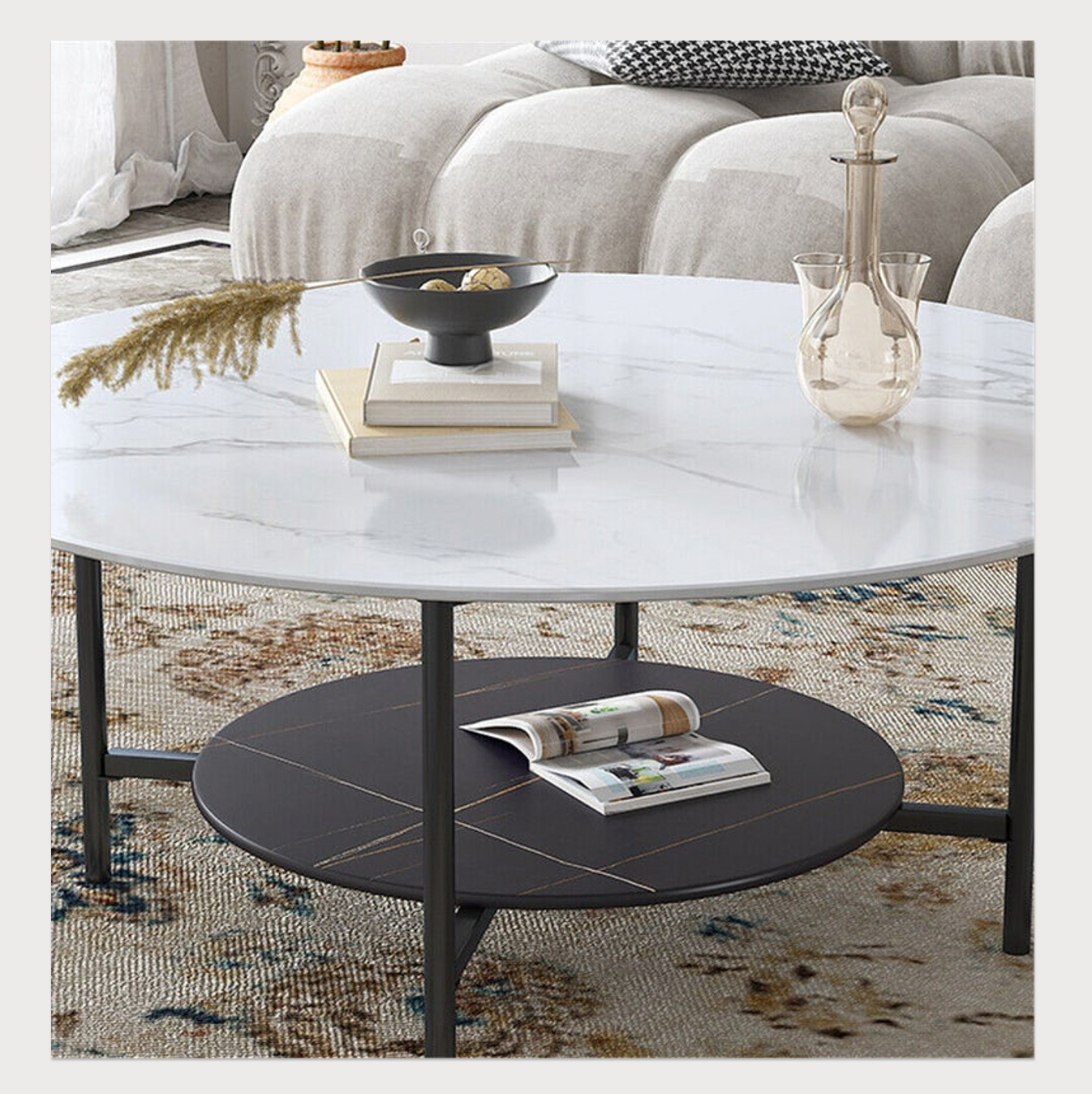 Interior Ave - Duke Round Two Tier Stone Coffee Table 4