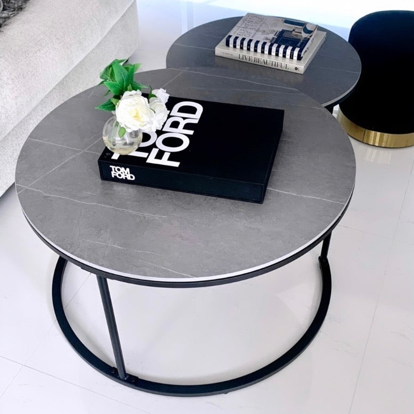 Interior Ave - Executive Stone Nested Coffee Table Set 4