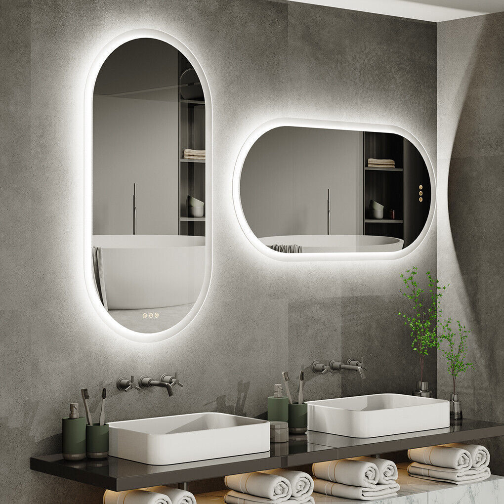 Interior Ave - 50 x 100cm Oval Frameless LED Bathroom Mirror