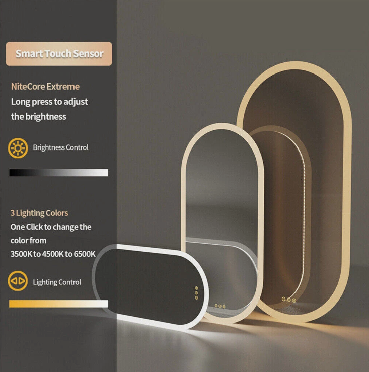 Interior Ave - 50 x 100cm Oval Frameless LED Bathroom Mirror 7