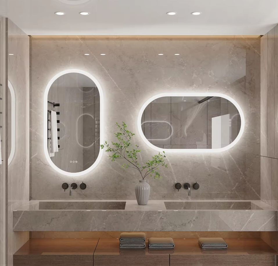 Interior Ave - 50 x 80cm Oval Frameless LED Bathroom Mirror