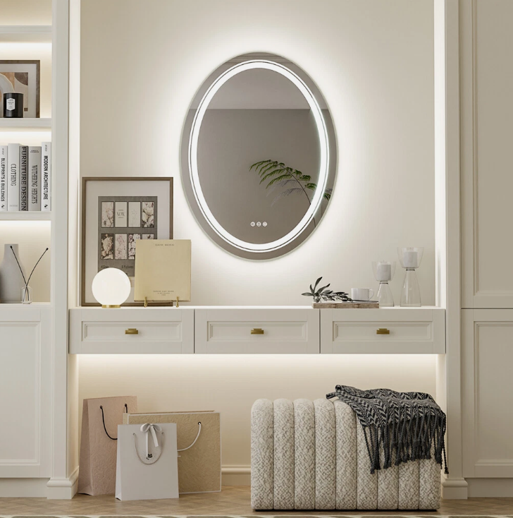 Interior Ave - 60 x 80cm Oval Frameless LED Bathroom Mirror