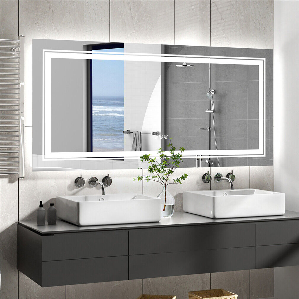 Interior Ave - 120 x 80cm Rectangle Frameless LED Bathroom Mirror 3