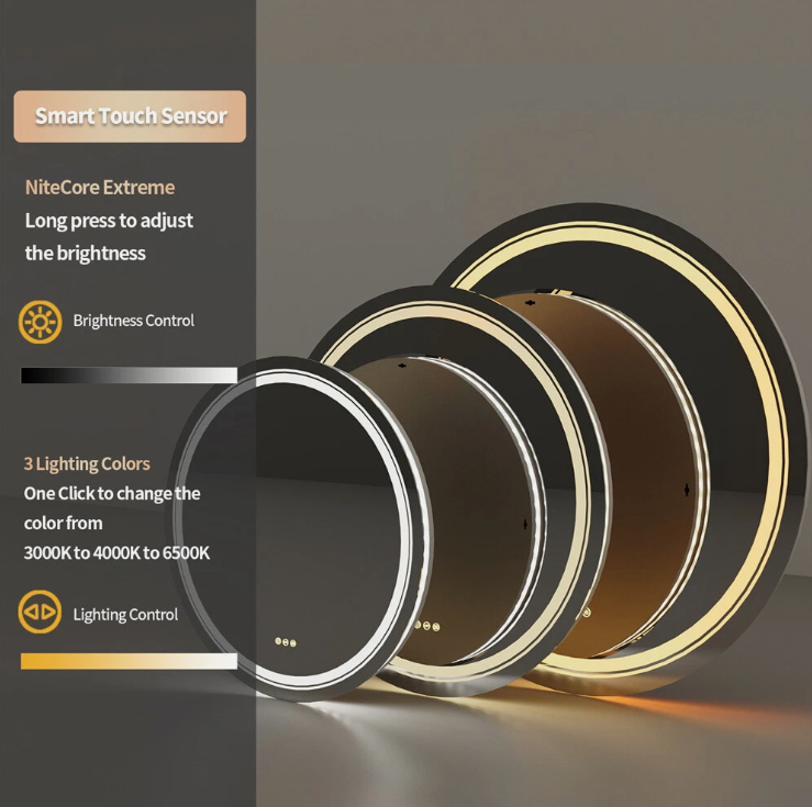 Interior Ave - 90cm Round Frameless LED Bathroom Mirror 4