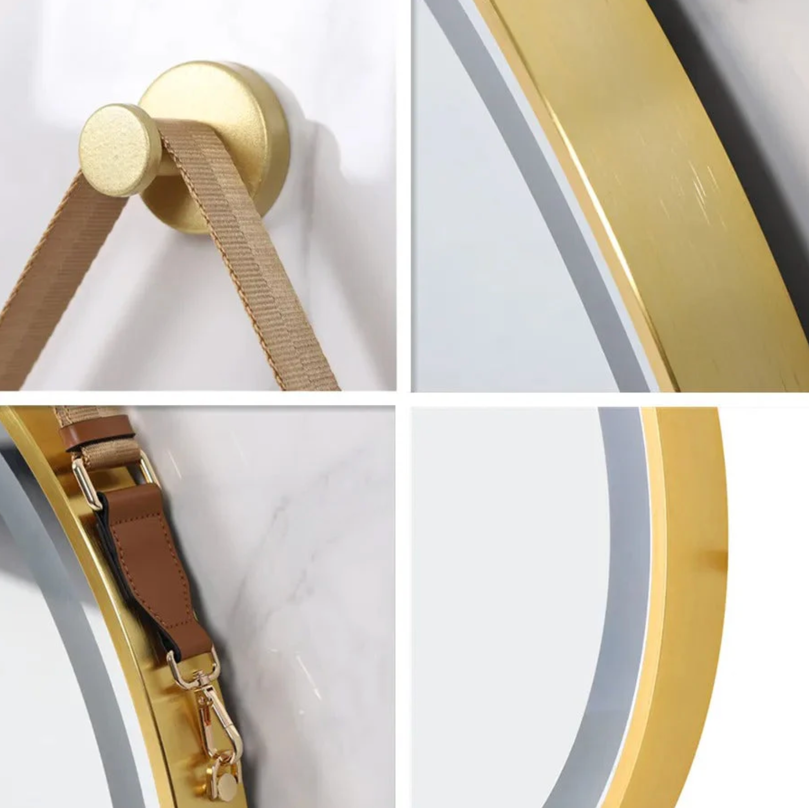 Interior Ave - 80cm Round Gold Hanging LED Bathroom Mirror 5