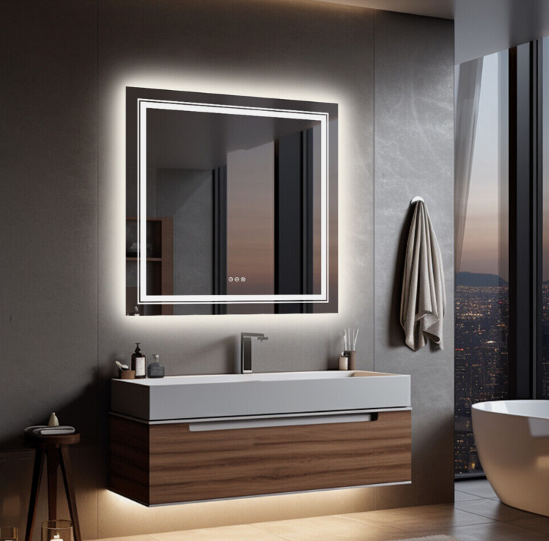 Interior Ave - 80 x 80cm Square Frameless LED Bathroom Mirror