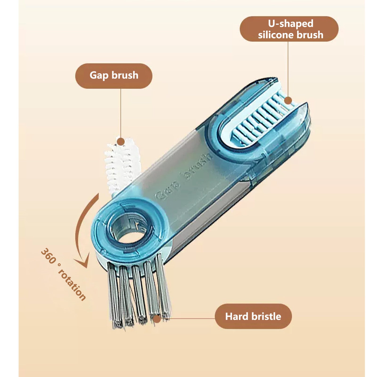 Cleanix Multi-functional Cup Cleaning Brush Bottle Nipple Cleaning Tool Three-in-one 5