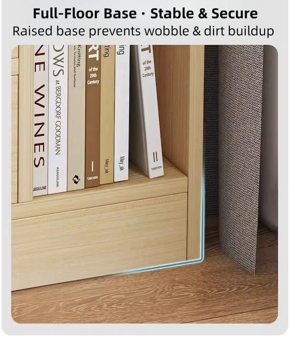 Classic Nightstand Multi-Compartment Storage Reddish-Brown Wood Grain 70cm 7