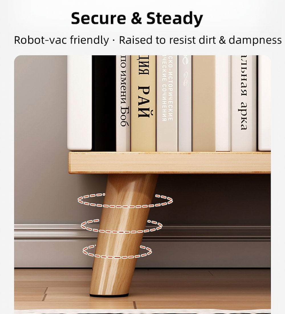 2x Bedside table set modern design wooden legs white drawers furniture 6