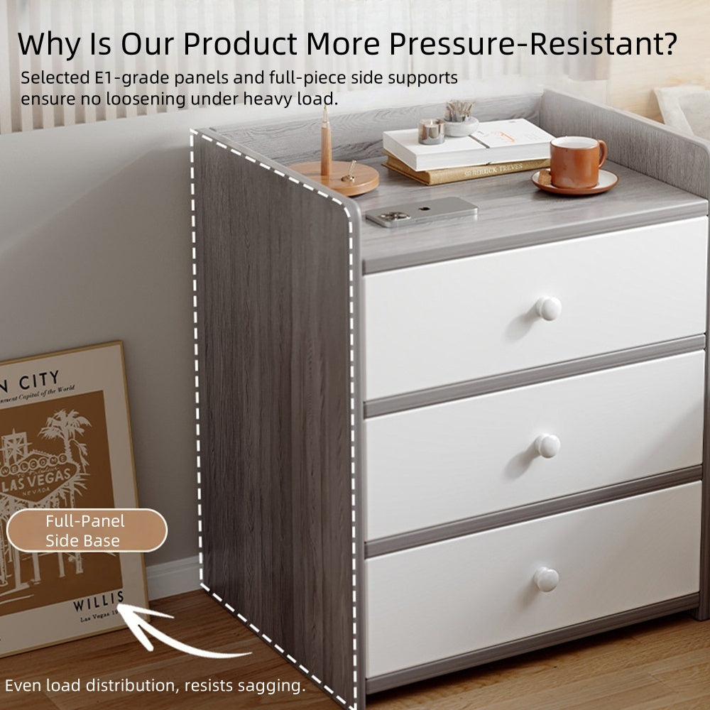 2x bedside table set vintage walnut tray drawer wooden nightstand pair 10