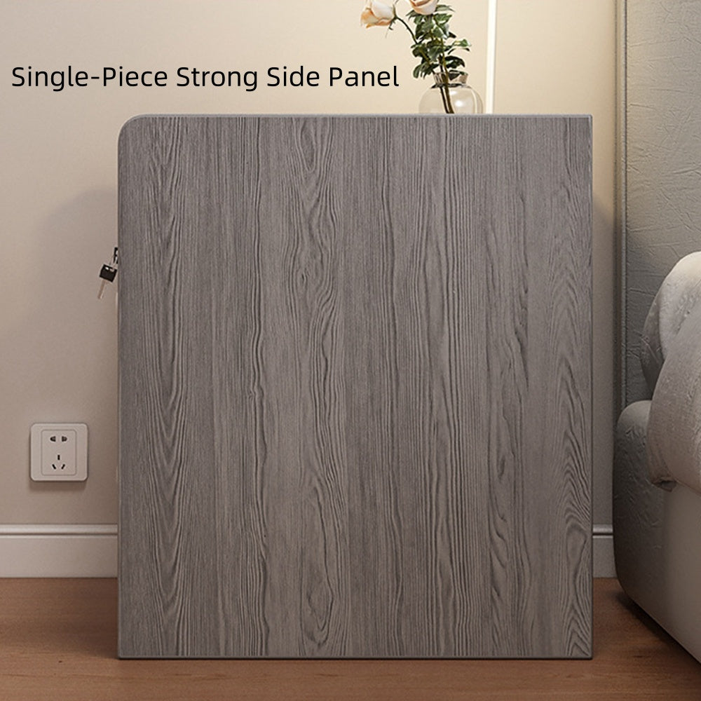 2x bedside table with drawer and shelf modern nightstand bedroom furniture 3