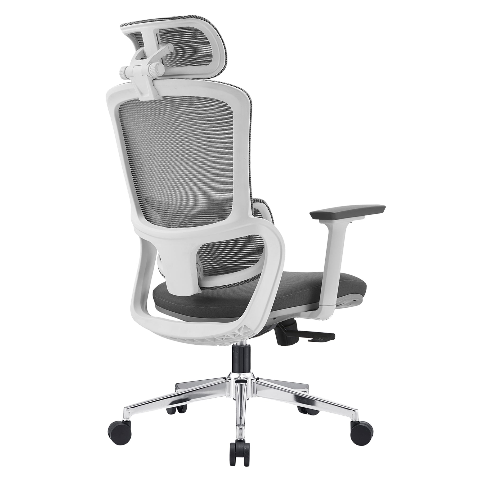 Elena High Back Fabric Seat Ergonomic Office Chair In Grey 3